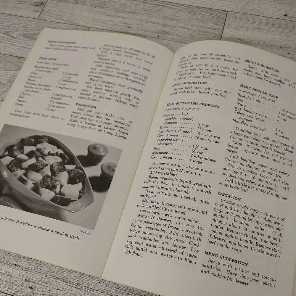 Vtg 1974 USDA Home‎ Garden Bulletin No. 43 ~ Money Saving MAIN DISHES Cookbook
